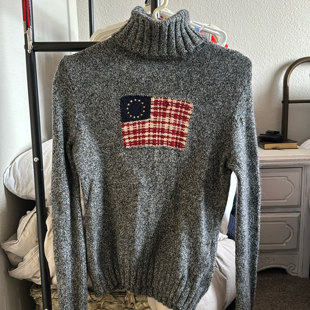 Vintage Ralph Lauren Betsy Ross Flag Turtleneck Sweater